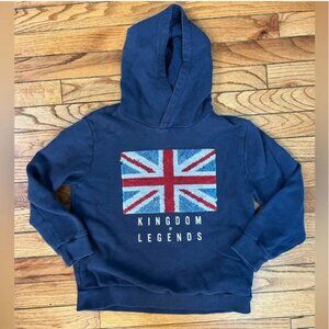 Zara Kingdom of Legends UK Union Jack sequin flip Hoodie Sweatshirt, size 9